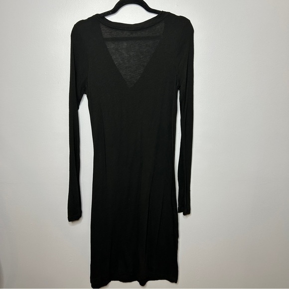 James Perse Wool Blend Long Sleeve Sheath Dress Size 4 Black - Picture 12 of 12